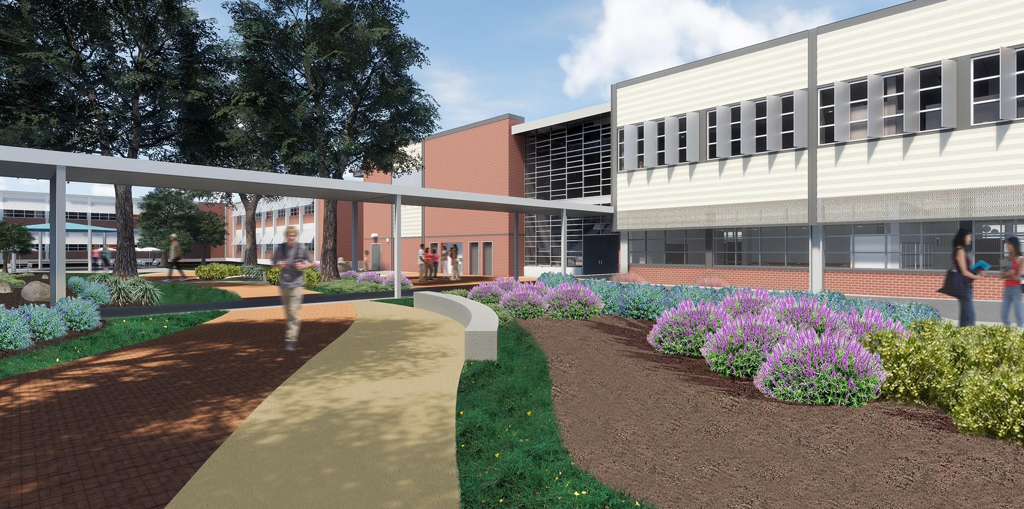 Grant High School LA Walkway rendering